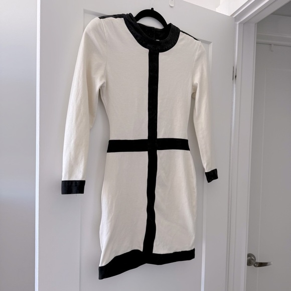 Vintage black & white colourblock “old money” cotton dress - size Small (S) - Picture 2 of 5